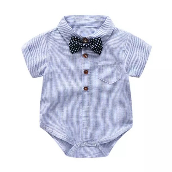 New! Blue Striped Suspender Suit/ Easter Outfit - Picture 2 of 5